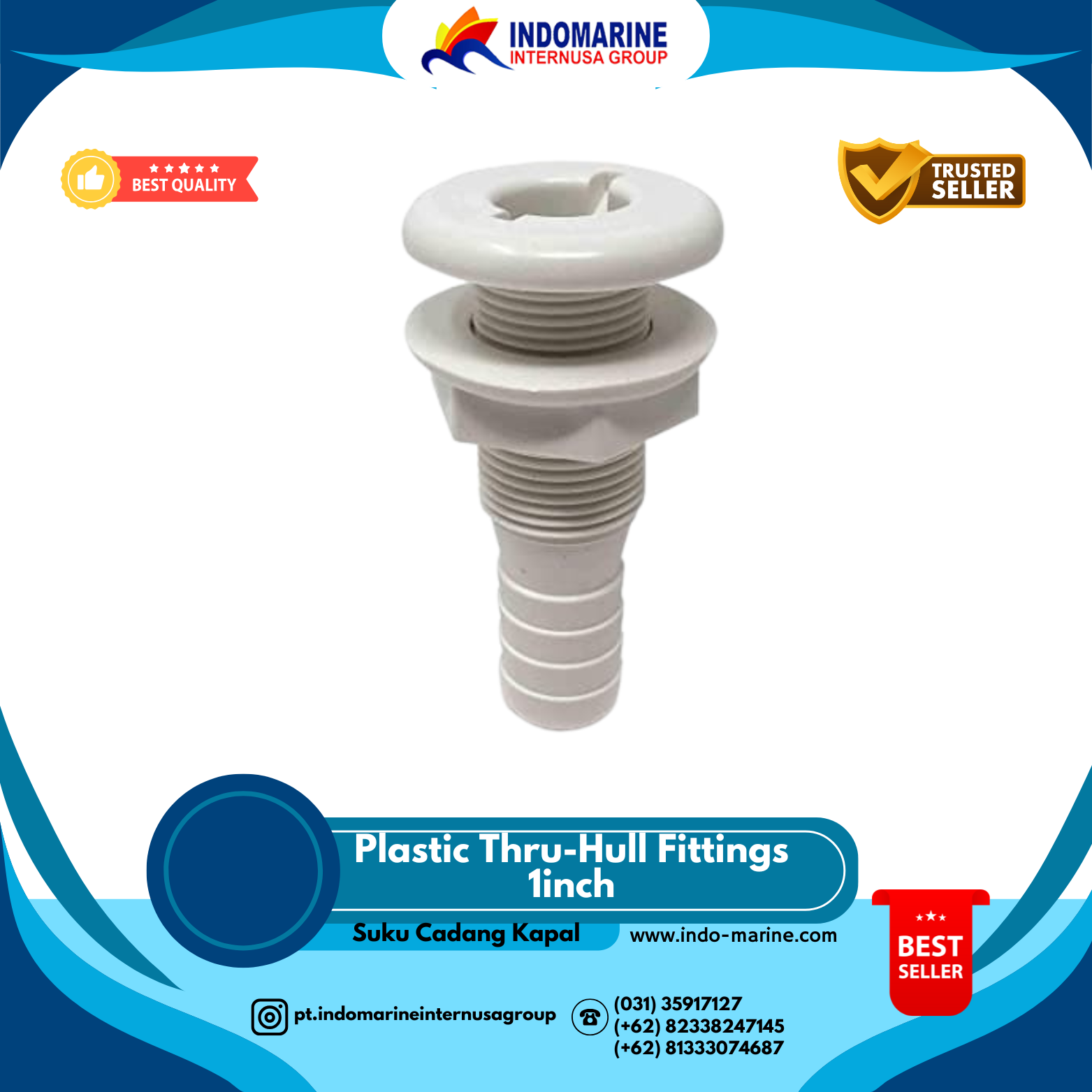 Plastic Thru-Hull Fittings 1inch 