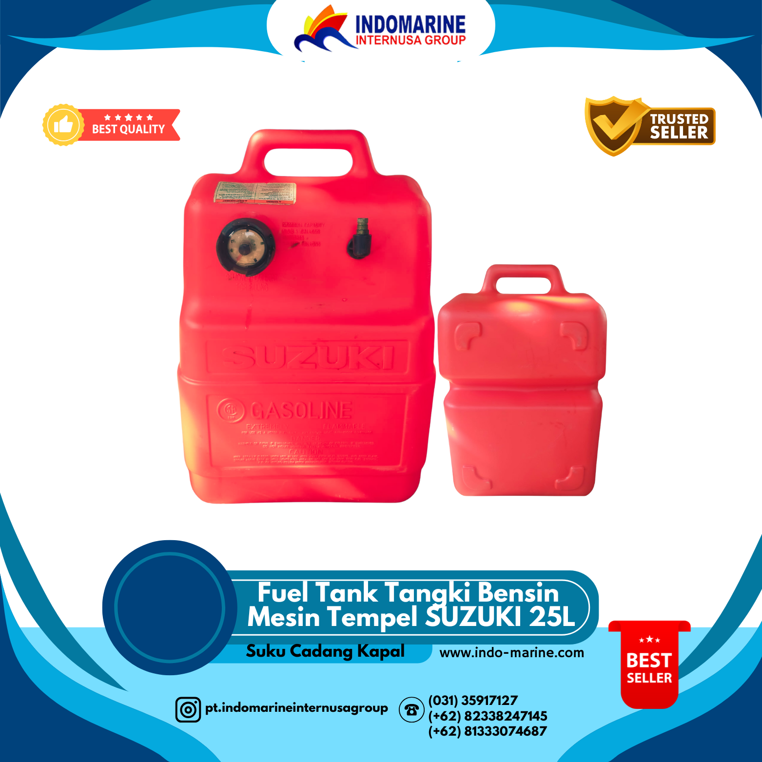 Fuel Tank Tangki Bensin  Mesin Tempel SUZUKI  25 LITER